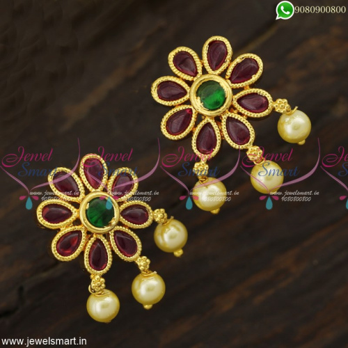 Good Looking Gold Covering Kammal Models South Indian Stud Earrings Screwback ER23322