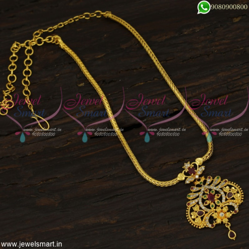 Gold Covering Kodi Chain Necklace For Daily Wear Online NL22639