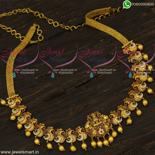 Gold Inspired Temple Jewellery Chain Vaddanam Antique New Collections H22400