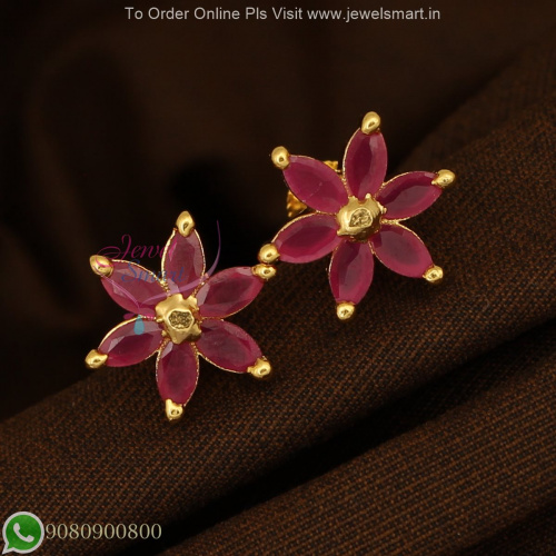 Gold Plated Small Ear Studs Screwback – Long Lasting Colour with Semi Precious Stones ER27231