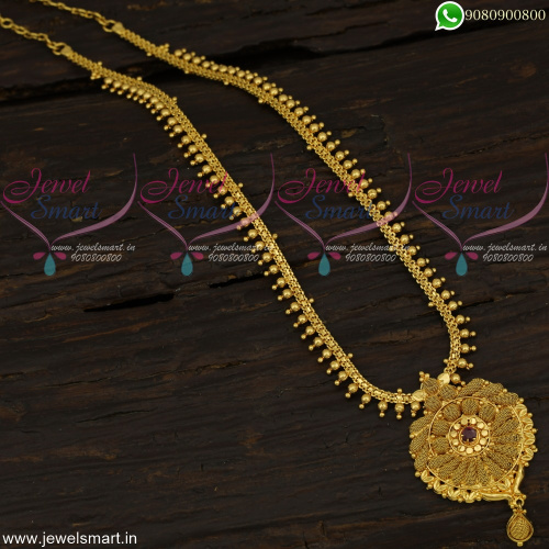 Beautiful Gold Model Beads Long Necklace Designs Fancy Jewellery Online NL22561