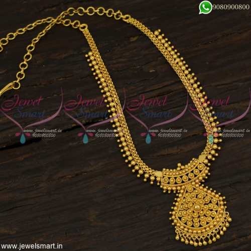 Gold Model Daily Wear Artificial Necklace South Indian Jewellery Designs NL22602