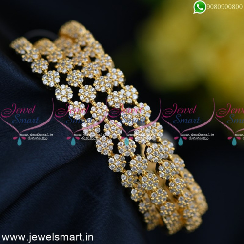 Gold Plated 7 Stone Bangles Design Perfect Gift For Loved Ones Charming Jewellery B24986