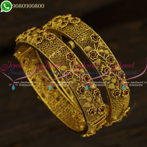 Gold Plated Antique Bangles New Fashion Indian Jewellery Designs