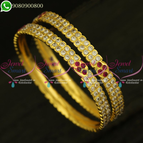 Gold Plated Bangles Traditional AD Jewellery Getti Item South Imitation B20917