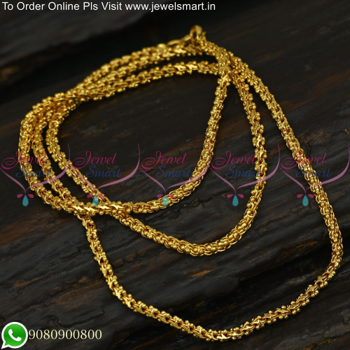C0024 Gold Plated Chain 24 Inches Party &amp; Daily Wear Intricate Cutting