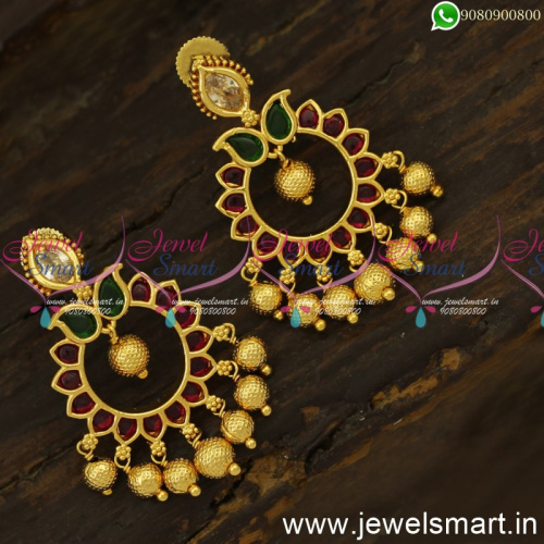 Gold Plated Fancy Ear Studs For Women South Indian Daily Wear Kammal 