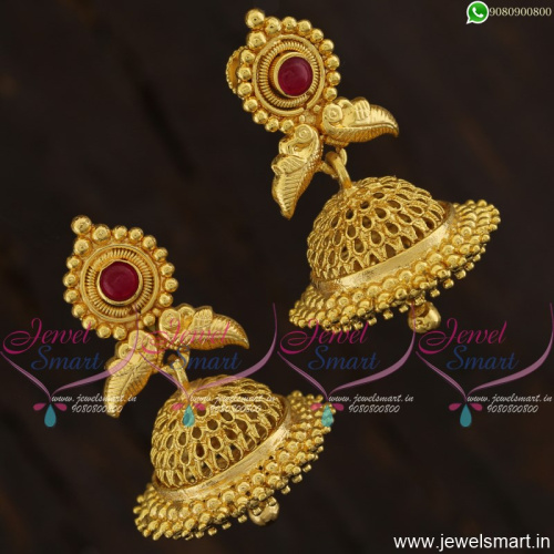 Gold Plated Jhumka South Indian Style Jewellery Daily Wear Collections