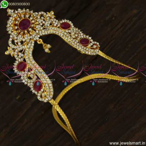 Gold Plated Ruby Stones Medium Size Ara Vanki Designs Low Price V23459