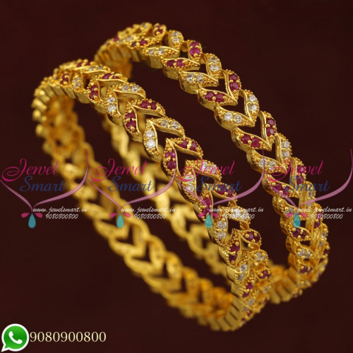 Gold Plated Stone Bangles Traditional Design Daily Wear Imitation B20775