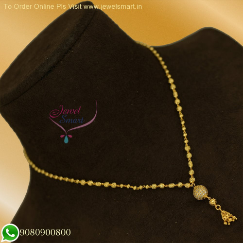 Elegant Golden Beads Necklace: Affordable South Indian Inspired Jewelry NL26331