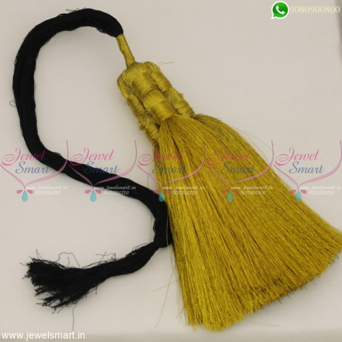 Golden Jari Thread Accessories for Hair Jadai Kunjalam Simple Low Price Online 