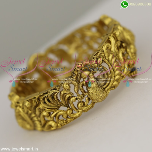Gorgeous Nakshi Peacock Bangles Design Antique Gold Jewellery Artificial Models 