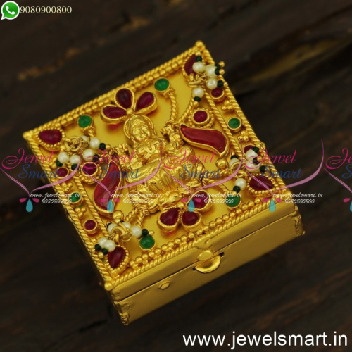 S24404 Graceful Kumkum Barina One Gram Gold Sindoor Box Temple Jewellery Models 