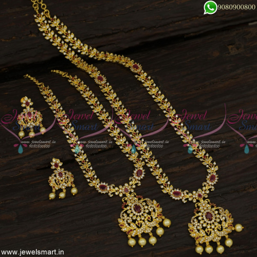 Great Long Necklace Combo Set Ideas For Wedding Trending Gold Plated Jewellery 