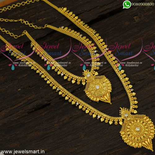 Handpicked Traditional Gold Long Chain Designs With Dollar Matching Short Necklace NL23938