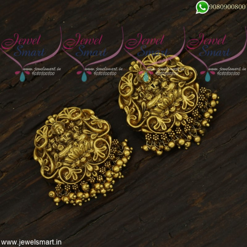 Huge Excuisite Bridal Temple Earrings Antique Jewellery Designs Online ER22046