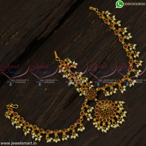Imperative Matha Patti for Bride Wedding Jewellery Pearl Maang Tikka Online T22858