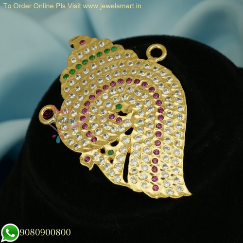 Impon Sangu Pendant Collection: Handcrafted South Indian Elegance in Gold-Plated Thick Metal P26457