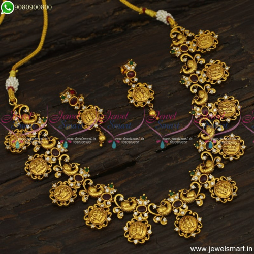 Incredible Antique Gold Jewellery Designs Ram Parivar Handcrafted Necklace Set NL23621