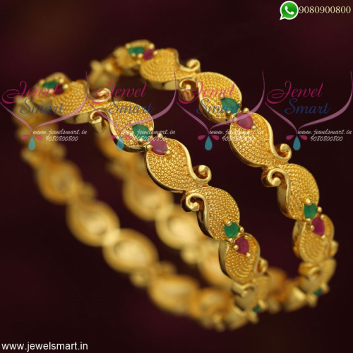 Indian Bangles Online Mango Design Gold Covering Daily Wear Collections B19110