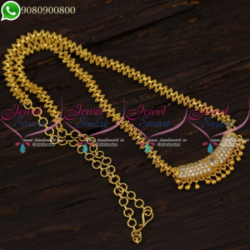 Indian gold Plated Jewellery Traditional Chain Pendant Daily Wear Designs CS21216