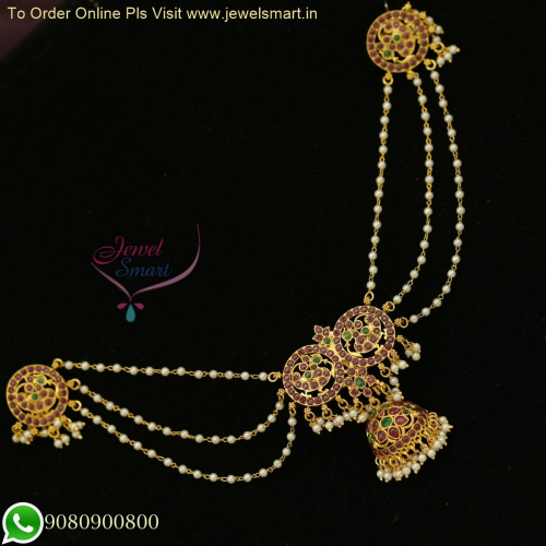 Bridal Splendor: Enchanting Jada Billai with Chain Hair Accessory for Women H26417