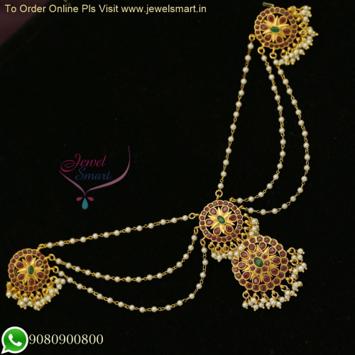 Elegant Jada Billai with Chain Bridal Hair Accessories for Women | Glamorous Hair Adornments H26411