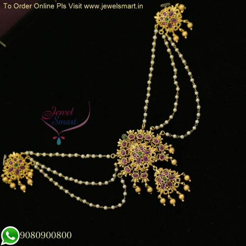 Gorgeous Bridal Hair Adornments: Jada Billai with Chain for Women H26413