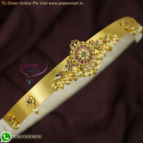 Jadau Kundan Inspired Kemp Traditional Waist Belt | Antique Gold Plated Indian Bridal Jewelry H26351