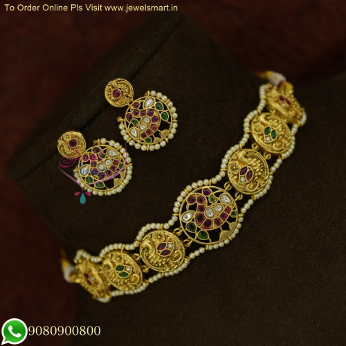 Trending Jadau Kundan Style Choker Necklace Designs at Affordable Prices NL25955