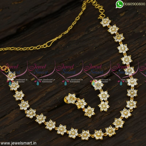 Jaipuri Style 7 Stone Gold Necklace Designs Classic Jewellery Collections Online NL23383
