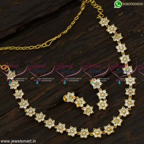 Jaipuri Style 7 Stone Gold Necklace Designs Classic Jewellery Collections Online NL23383