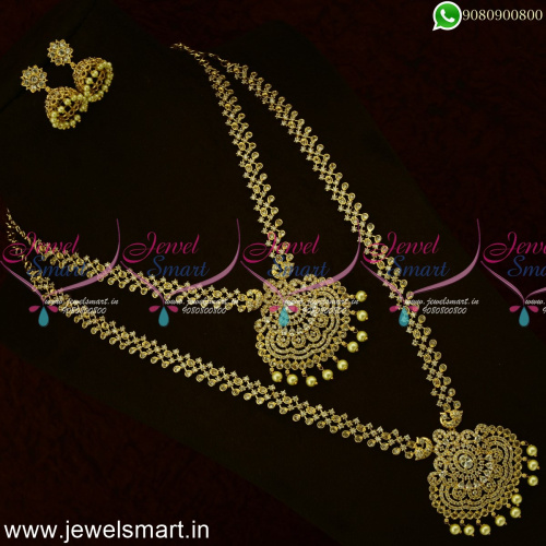 Jewellery Set For Wedding Long Gold Necklace Combo New Trends Online NL24929