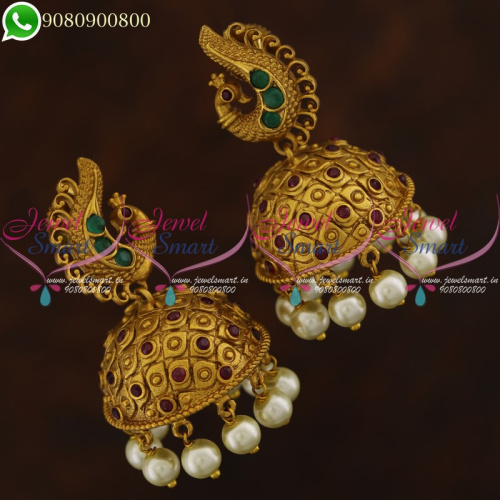 Jhumka Earrings Gold Plated Matte Finish New Fashion Jewellery J21202