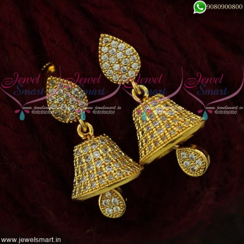 Jhumkas Online Screwback Gold Plated Earrings Bell Shape New Fashion Jewellery J21839