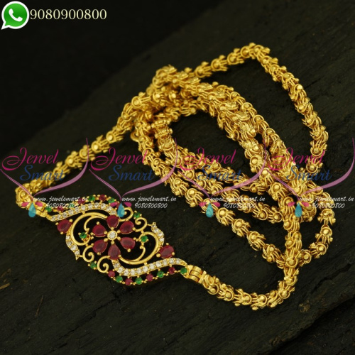 Dasavatharam Mugappu Chain Gold Plated AD Stones Studded Jewellery Online C20931