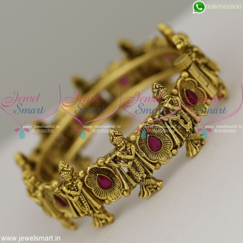 Kada Bangles Lord Krishna Design Temple Jewellery Antique Bracelets