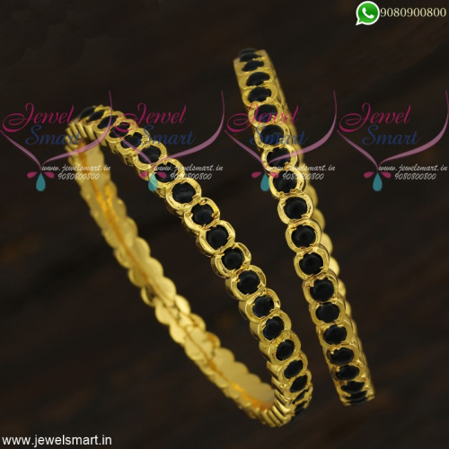 Kemp Bangles Online South Indian Getti Valayal Sapphire Blue Stones  B21924