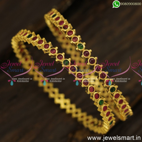 Kemp Round 1 Line Majestic Gold Plated Bangles New Design Indian Jewellery Online B24803