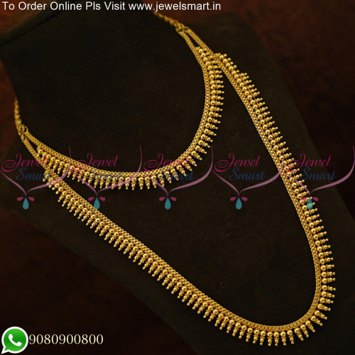 Kerala Style Mullamottu Malai Short and Long Necklace Gold Plated