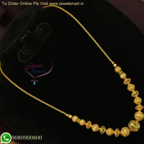 Kharbuja Golden Beads Jewellery: Unique Real Look Antique Necklace Designs for Timeless Elegance NL26216