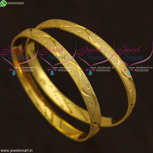 Kids Jewellery Baby Bangles Gold Plated 2 Pieces Set Smooth Finish B21648