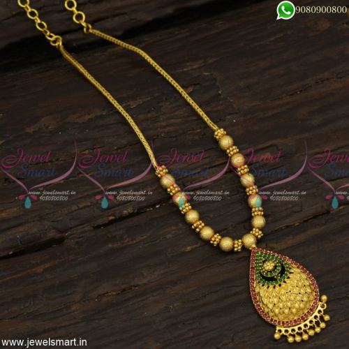Kodi Chain Imitation Light Gold Necklace Designs Attigai Style Covering  NL23202