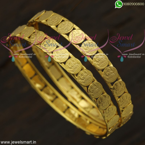 Lakshmi Kasu Bangle Designs Gold Plated Temple Jewellery Collections Online B21829