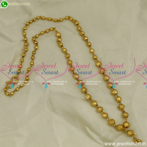 Latest Gold Beads Chain Necklace Simple Jewellery Designs Low Price C23862