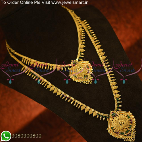 Latest Long Chain Designs Gold Plated Artificial South Indian jewellery NL25448