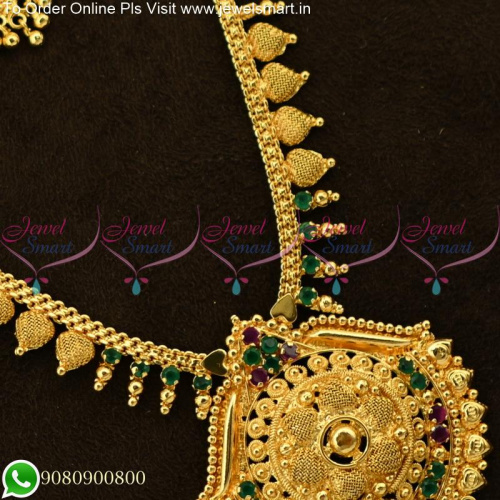 Latest Long Chain Designs Gold Plated Artificial South Indian jewellery NL25448