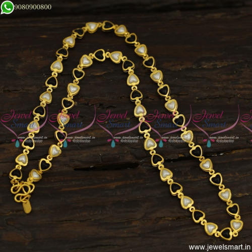 Latest Pearl Chain 18 Inches Gold Plated Imitation Jewellery For Daily Wear C23592