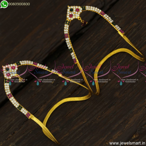 Latest Traditional Vanki Designs Small Simple Colour Stones Low Price Online V23403
